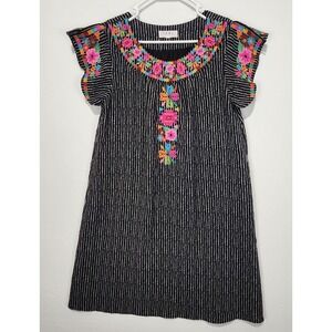 THML Women's Floral Embroidered Multicolor Comfy Dress Size S